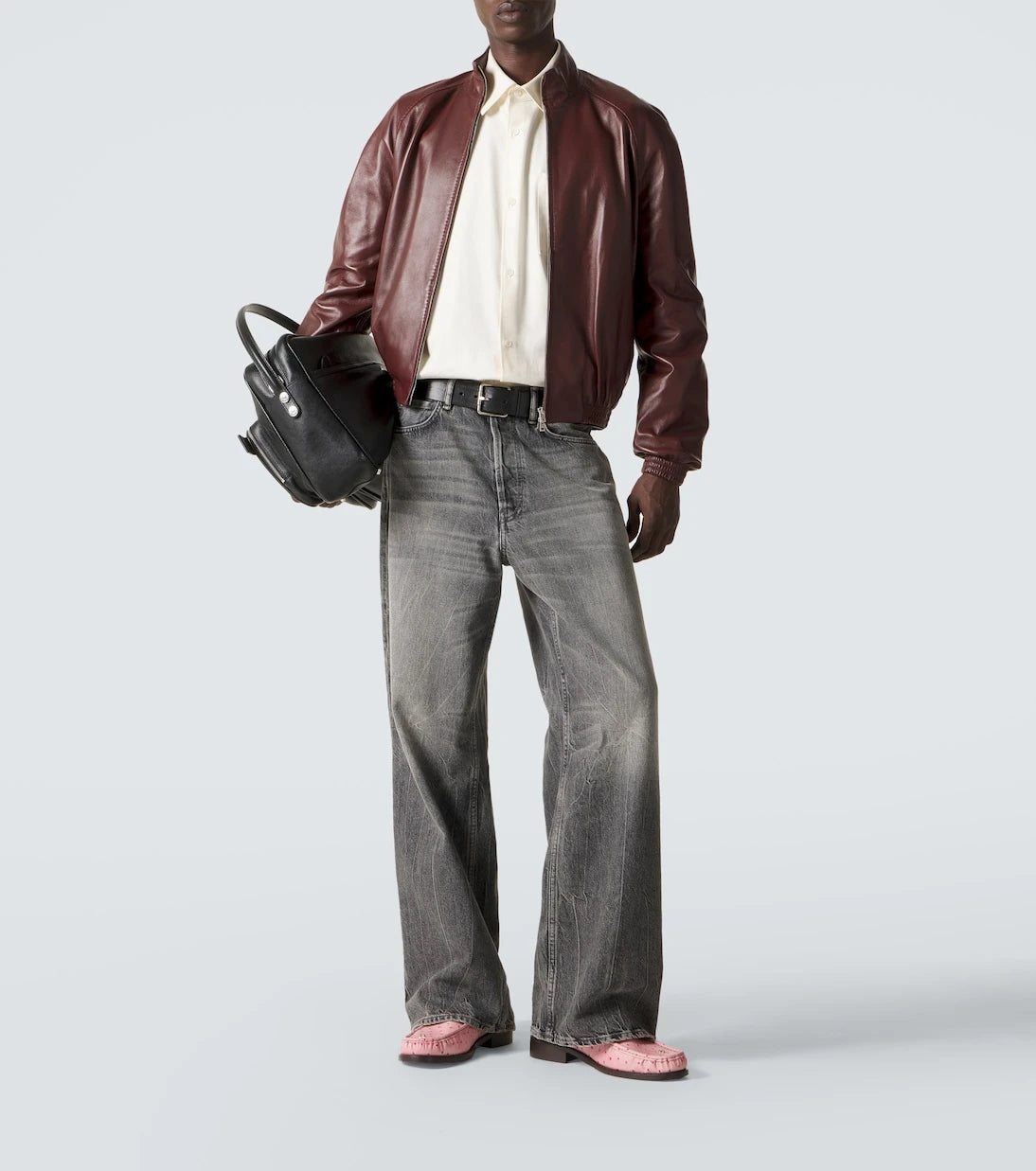 Acne Studios - Ostrich-effect leather loafers
