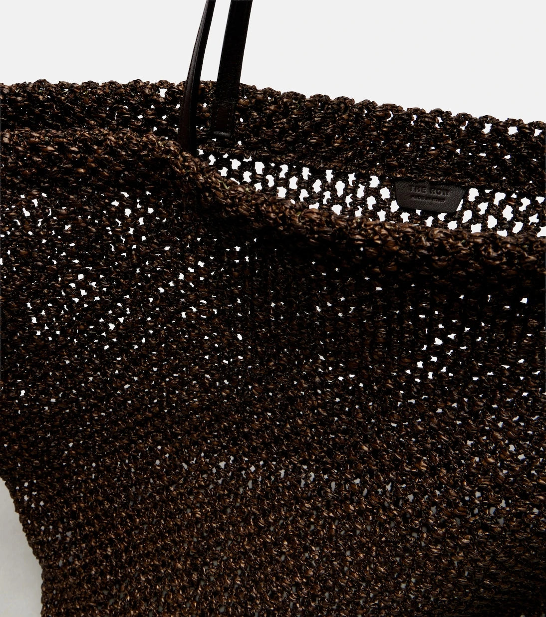 The Row - Barn Medium leather-trimmed mesh tote bag