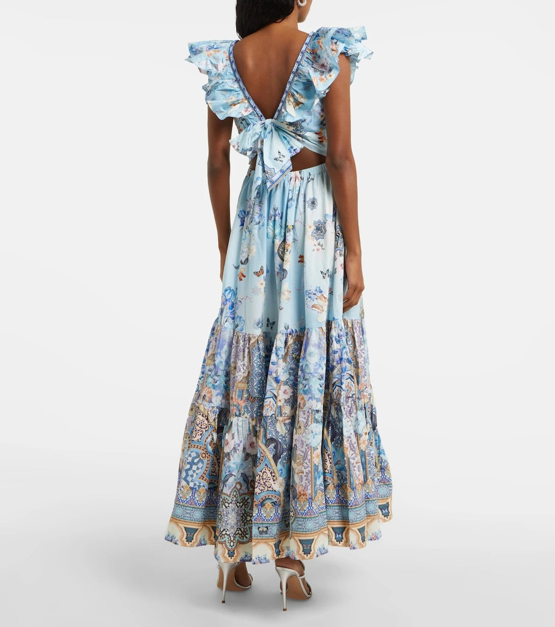 Camilla - Shirred floral cotton maxi dress