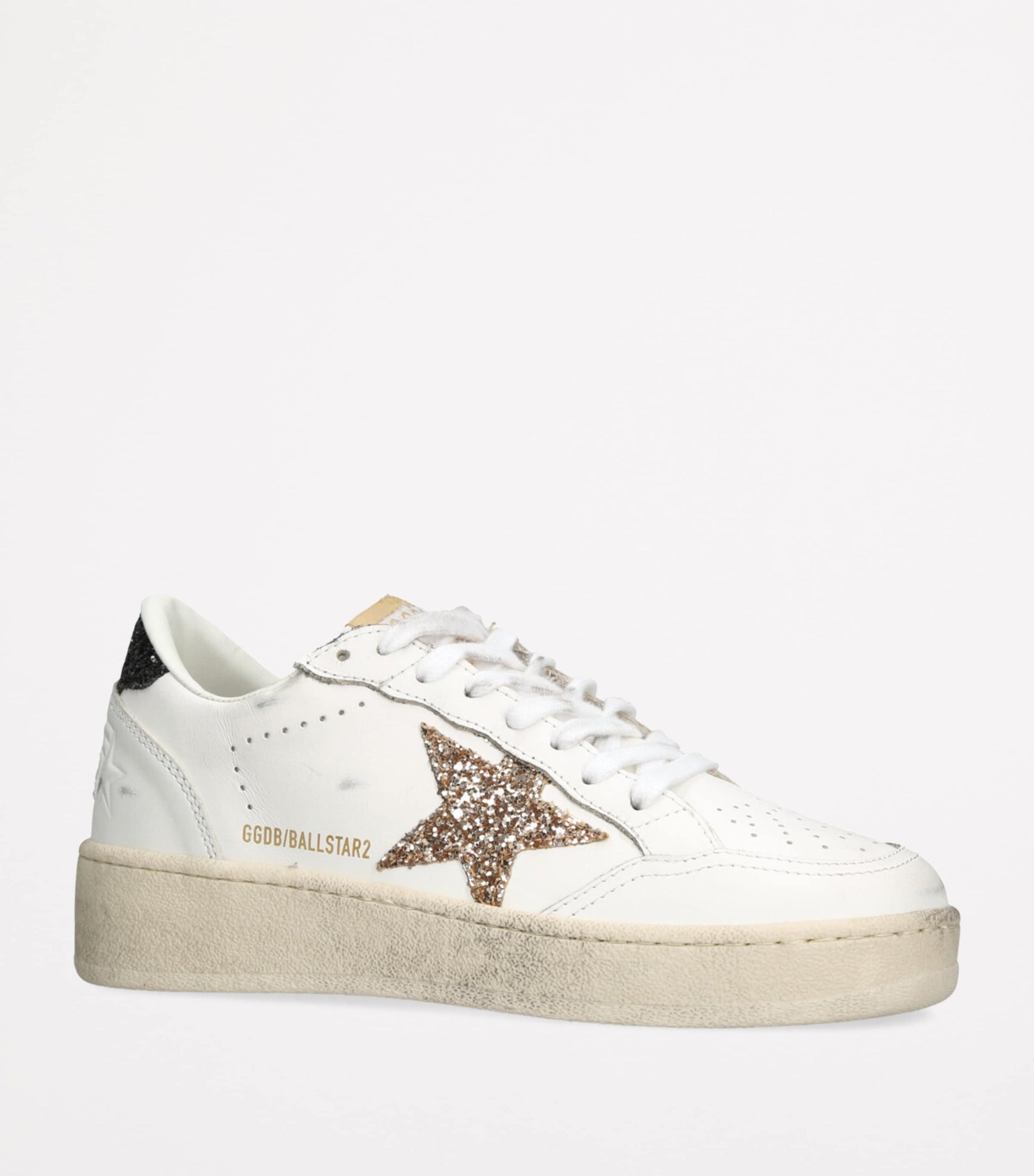 Golden Goose White Leather Ball Star Low-Top Sneakers