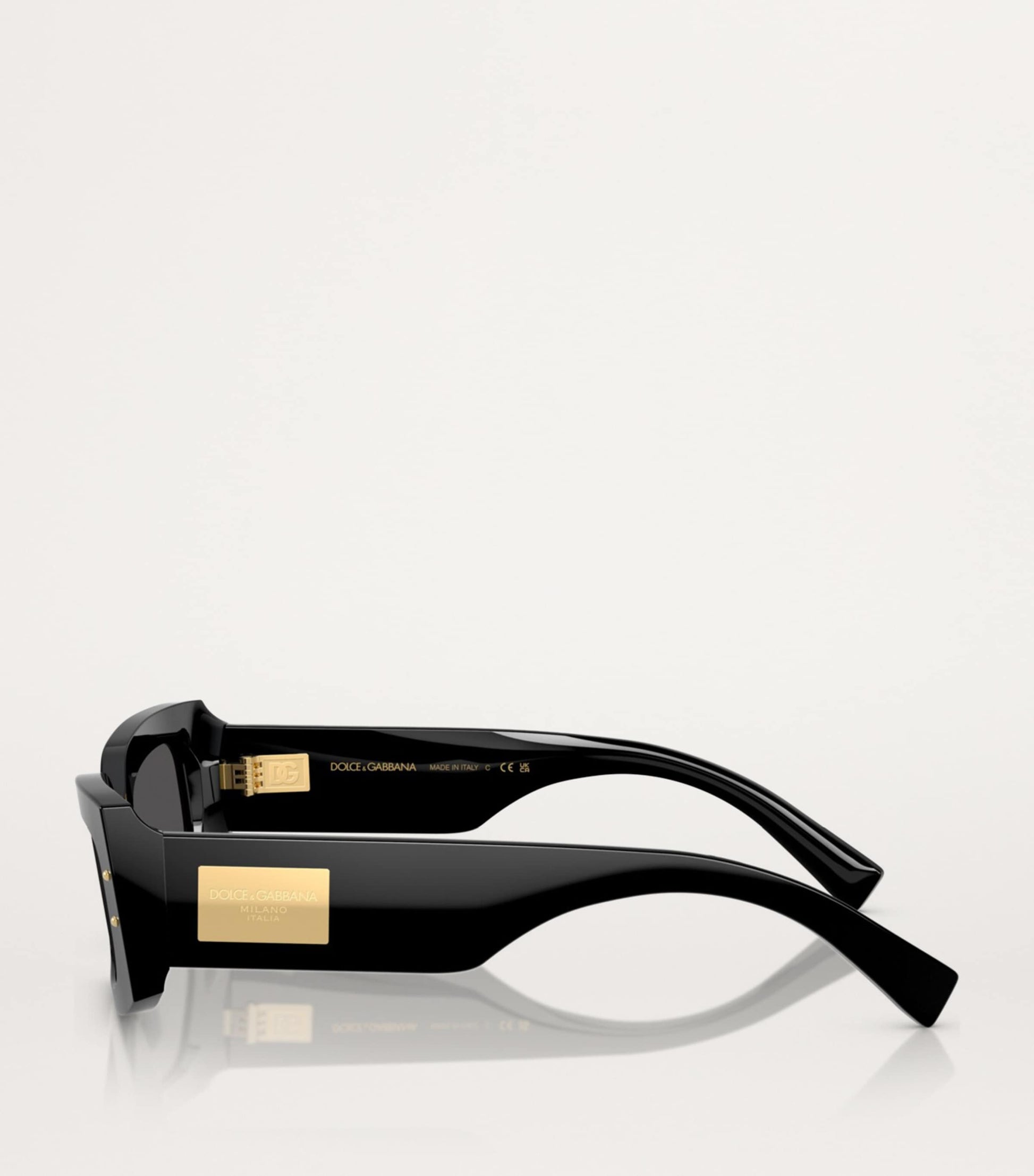 Black Acetate Rectangular Sunglasses