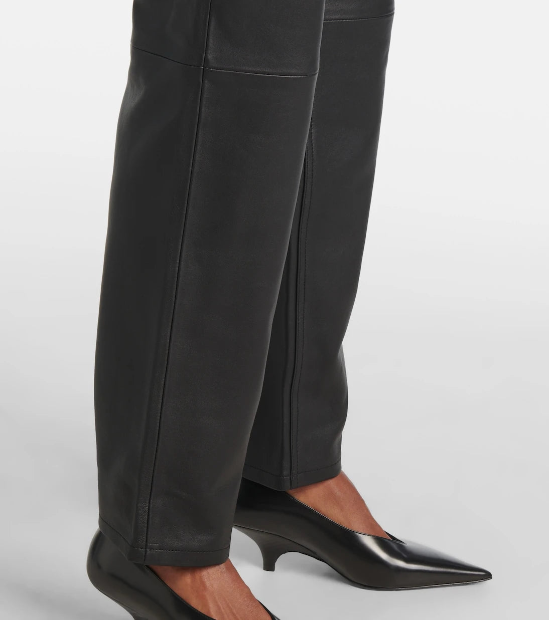Toteme - Mid-rise leather straight pants