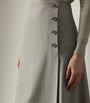 Ralph Lauren Collection Grey Wool Dee Midi Skirt