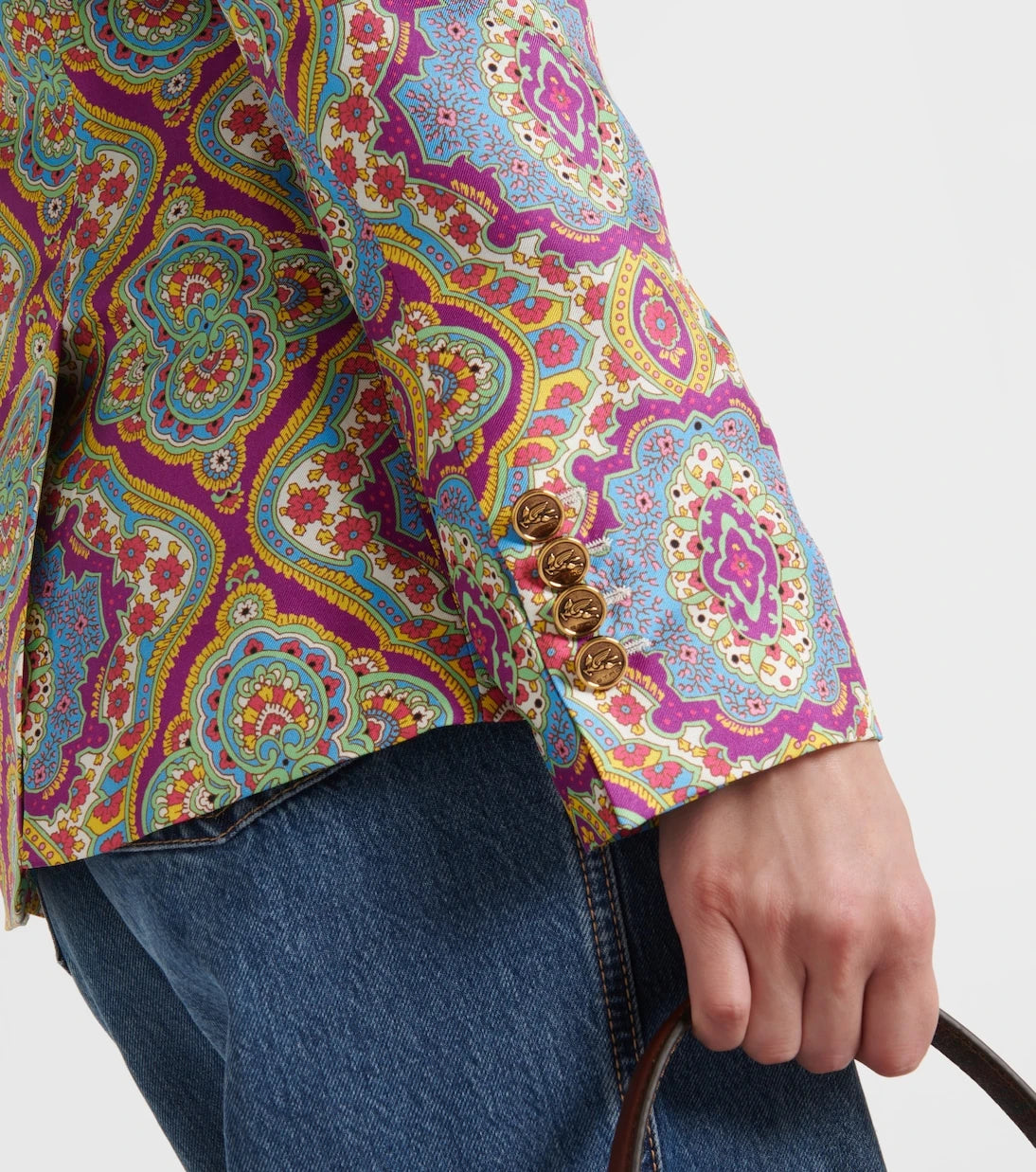 Etro - بليزر حريري مطبوع بقصة صدر واحدة