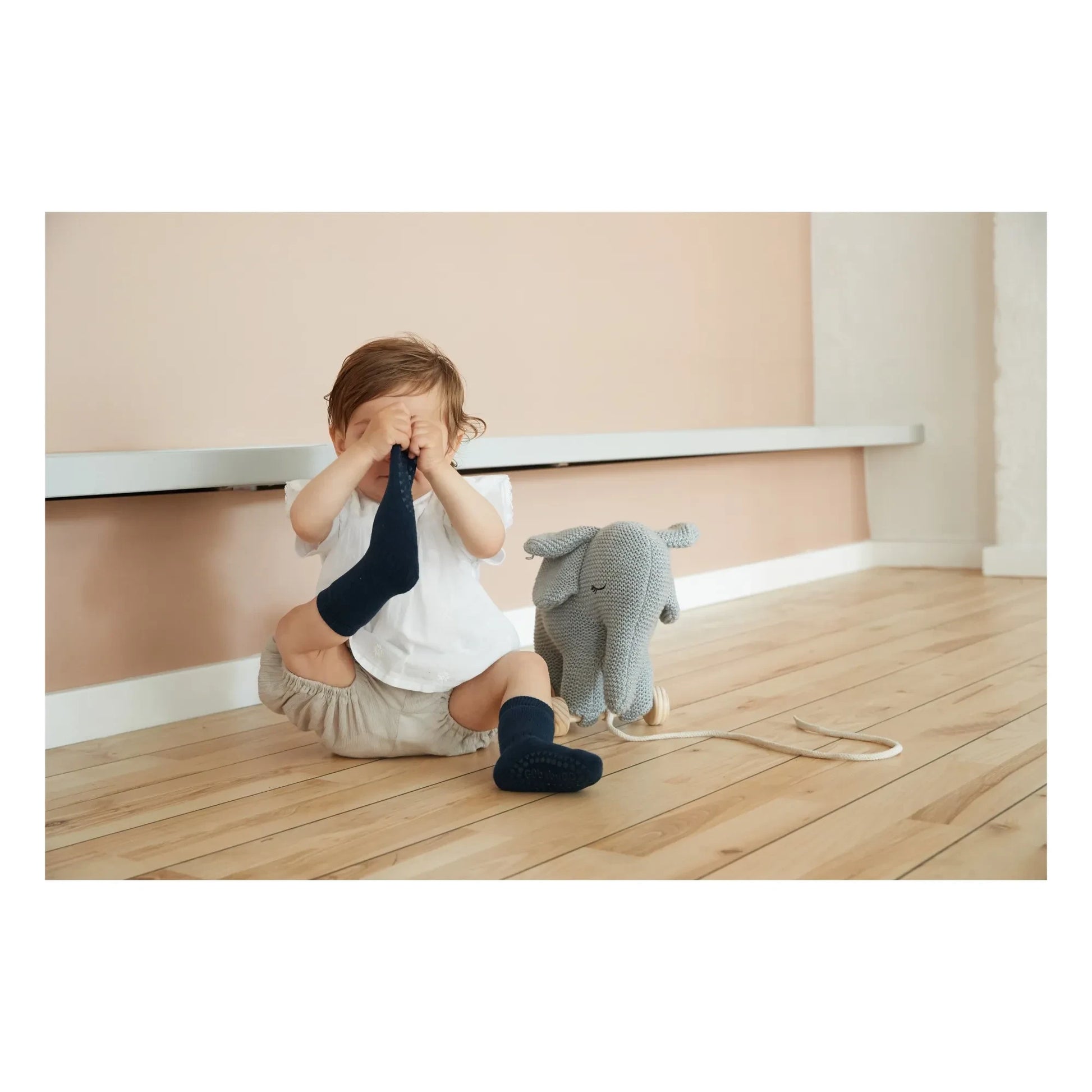 GOBABYGO - Non-Slip Cotton Socks | Navy blue