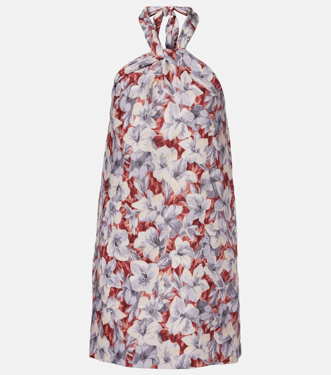 Posse - Luna floral halterneck linen minidress
