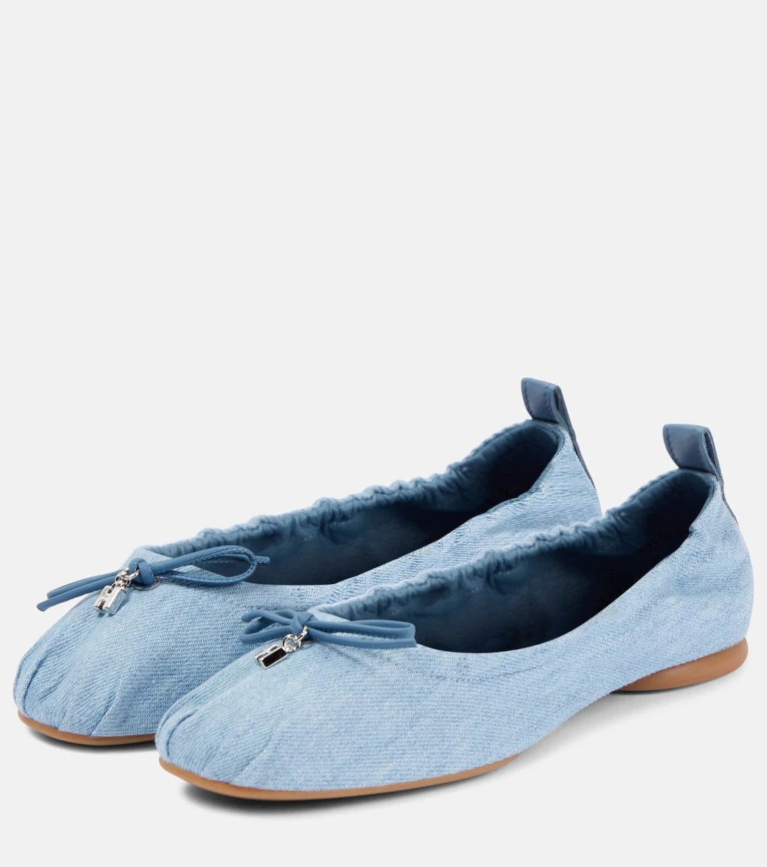 Hogan - H684 bow-detail denim ballet flats