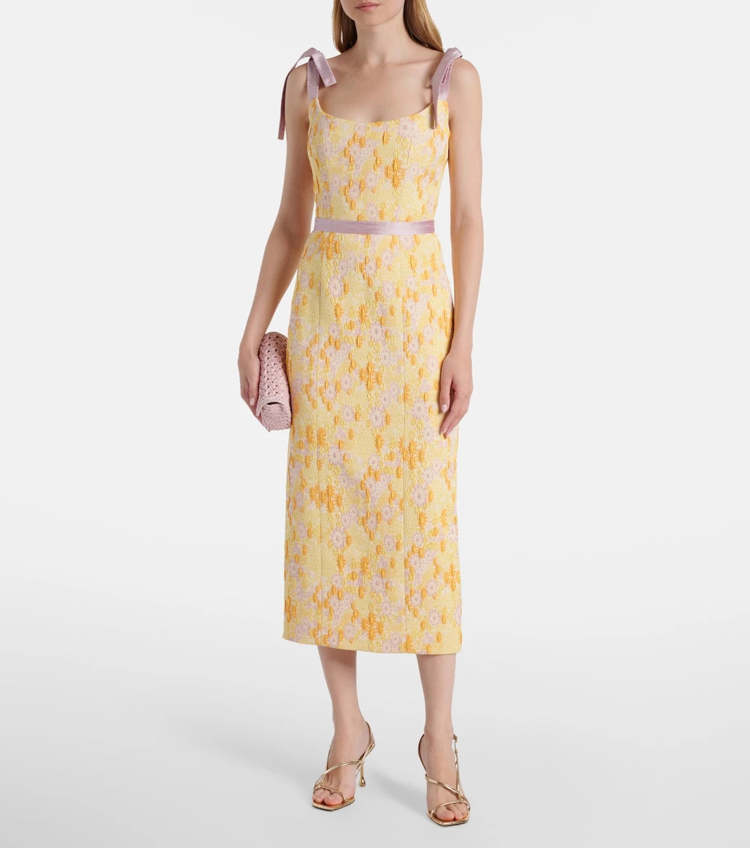 Markarian - Acacia embroidered brocade corset dress