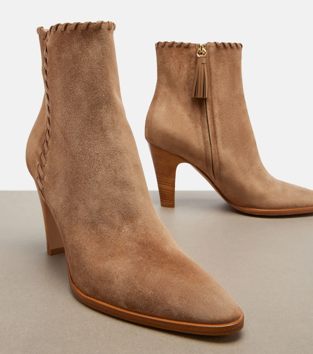 Gianvito Rossi - Leather-trimmed suede ankle boots