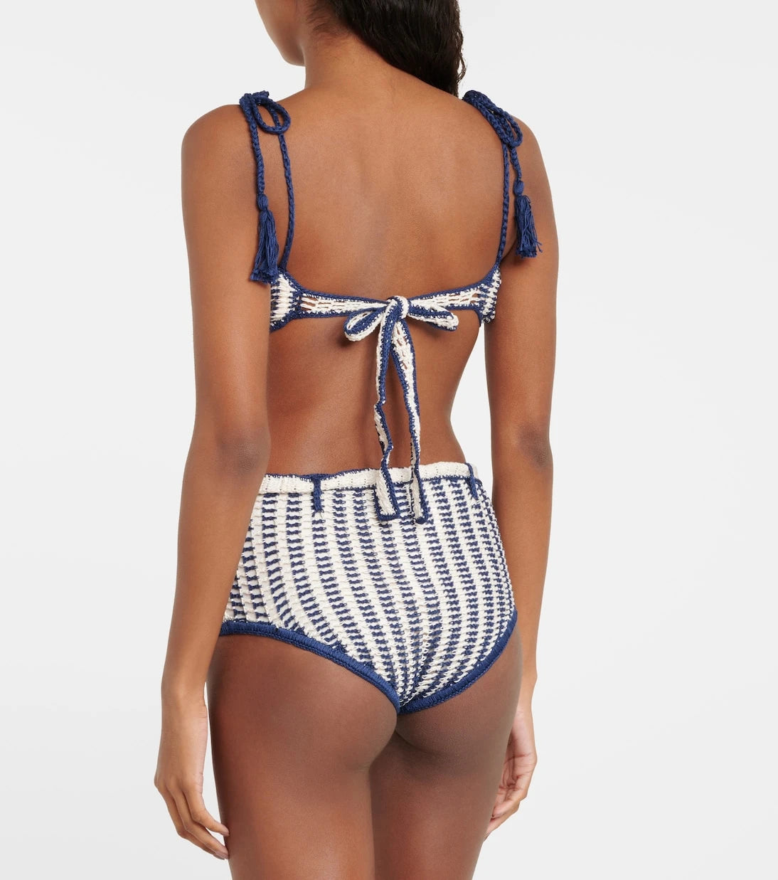 Anna Kosturova - High-rise crochet cotton bikini bottoms