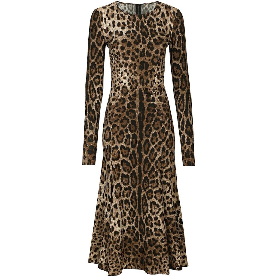 Dolce & Gabbana Multi Leopard Print Midi Dress