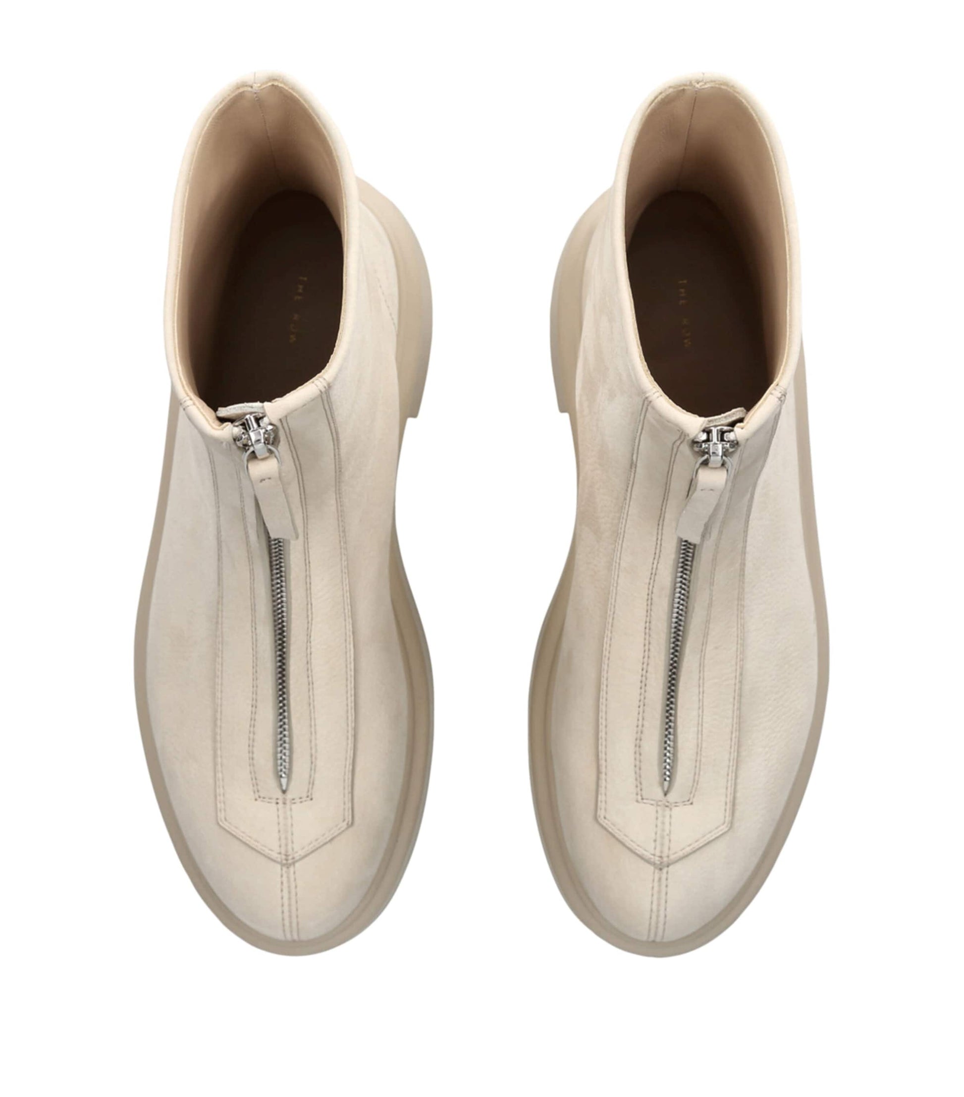 The Row Beige Zipped I Leather Boots