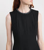 Roland Mouret Black Wool-Silk Embellished Gown