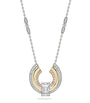 Mixed Gold, Platinum and Diamond Ribbons Pendant