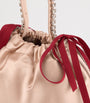 Jimmy Choo Pink Mini Satin Bow-Detail Drawstring Bag