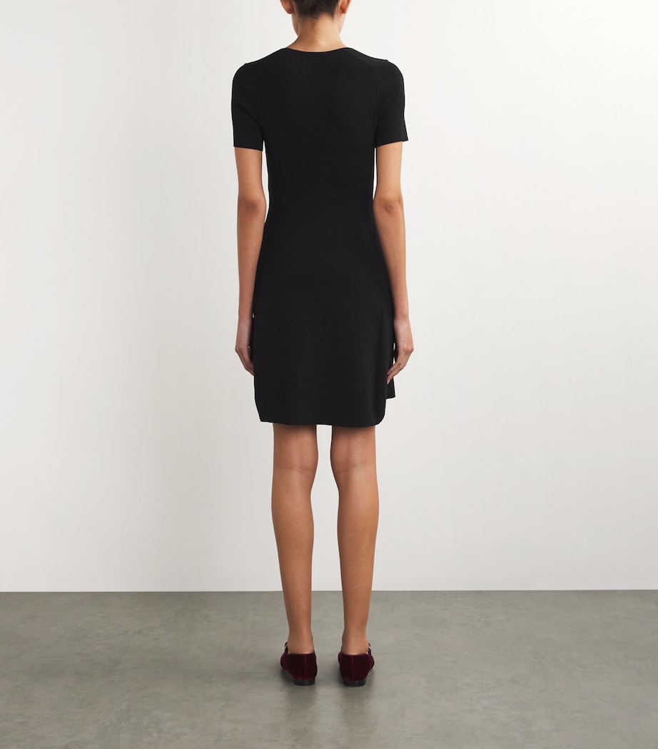 Maje Black Rib-Knit Mini Dress