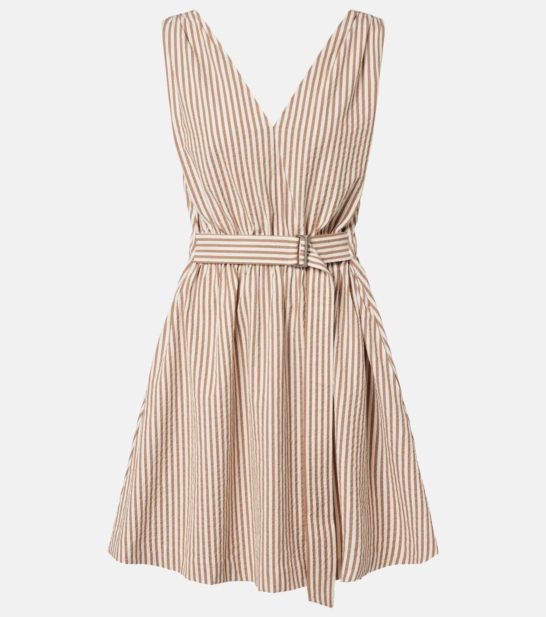 Brunello Cucinelli - Striped cotton-blend minidress