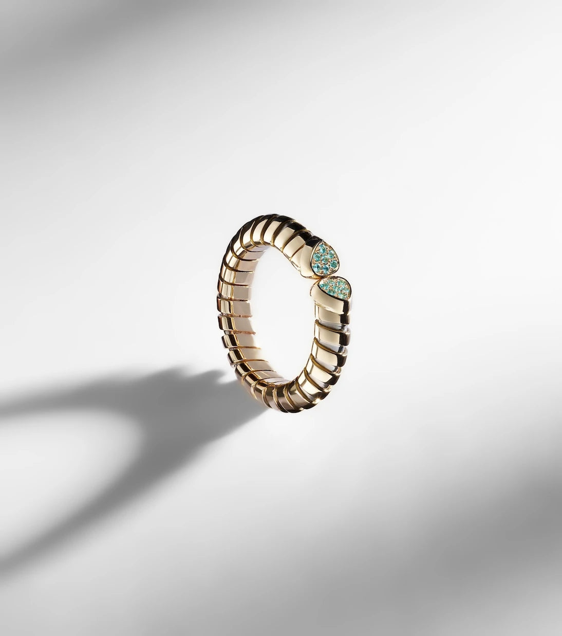 Marina B - Trisolina 18kt gold ring with tourmalines
