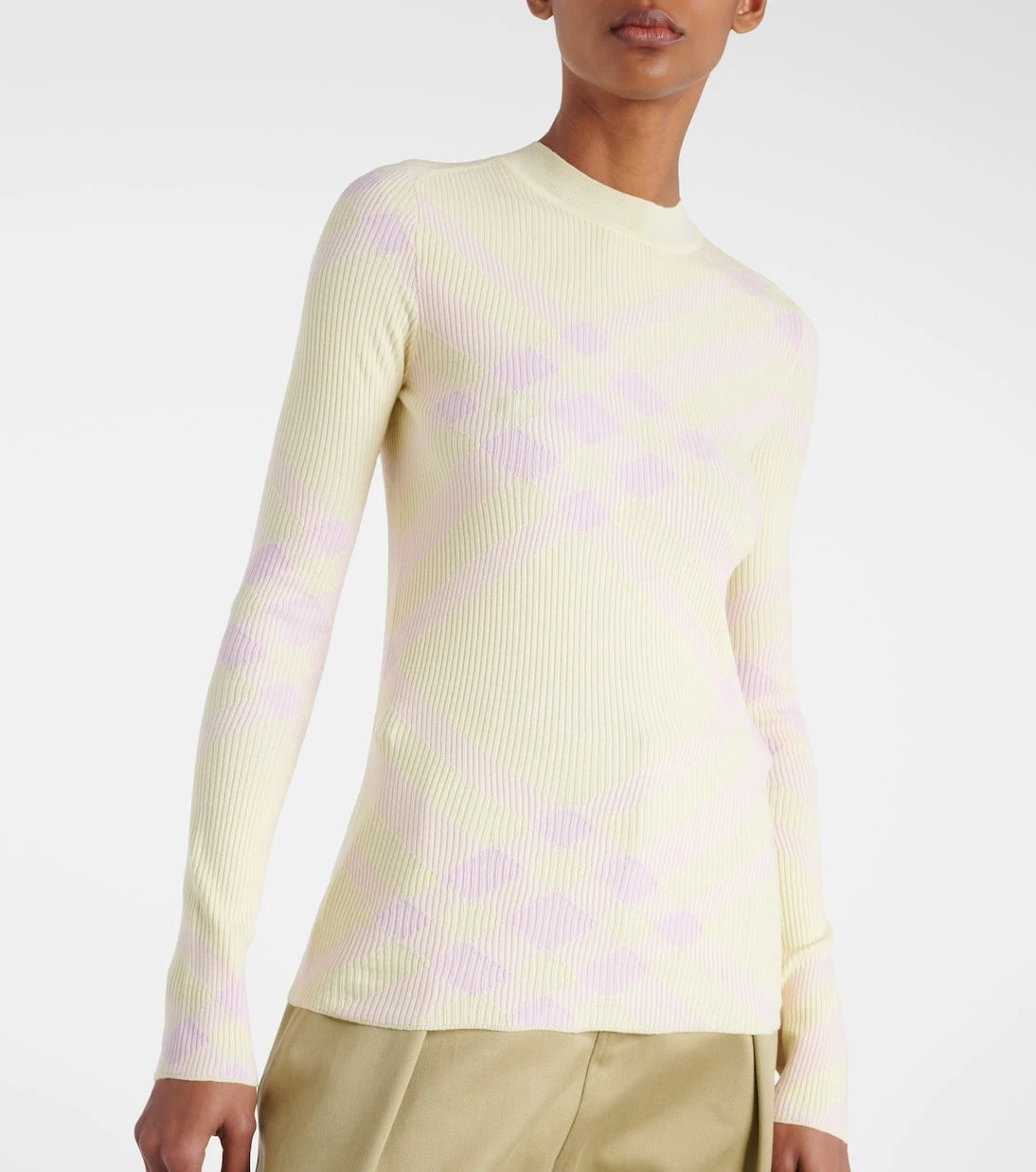 Burberry - Burberry Check wool-blend top