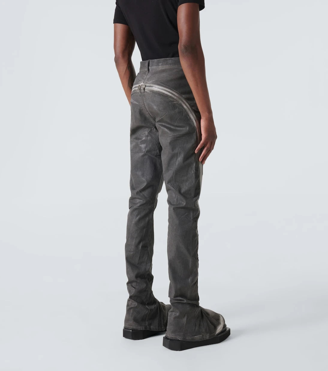 Rick Owens - Paneled tapered jeans