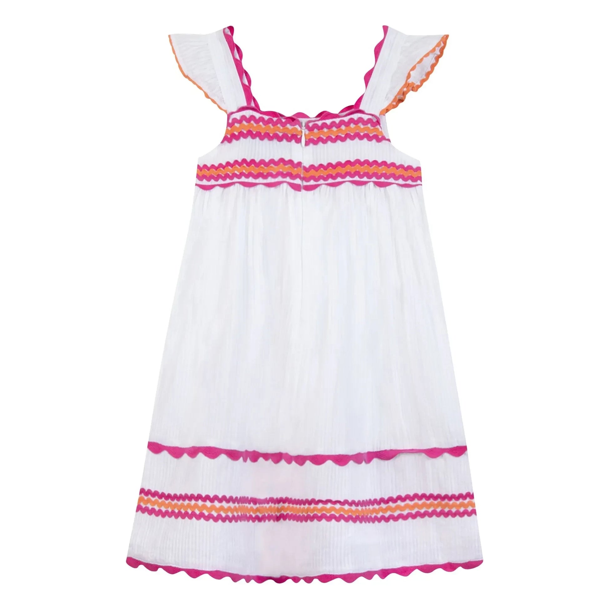 Tartine et Chocolat - Festoon Ruffle Dress | White