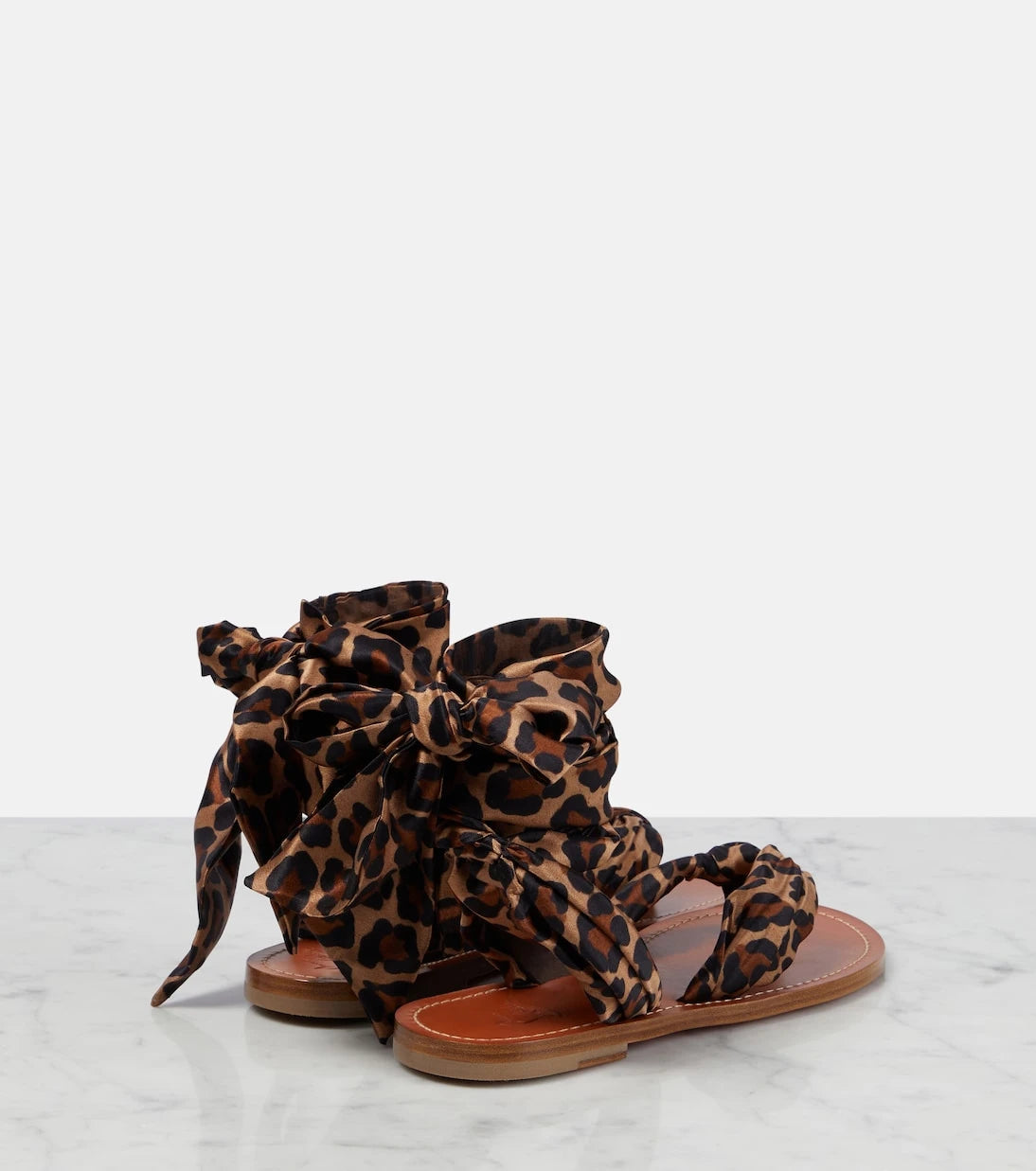 Christian Louboutin - Niloo du Désert leopard-print satin sandals