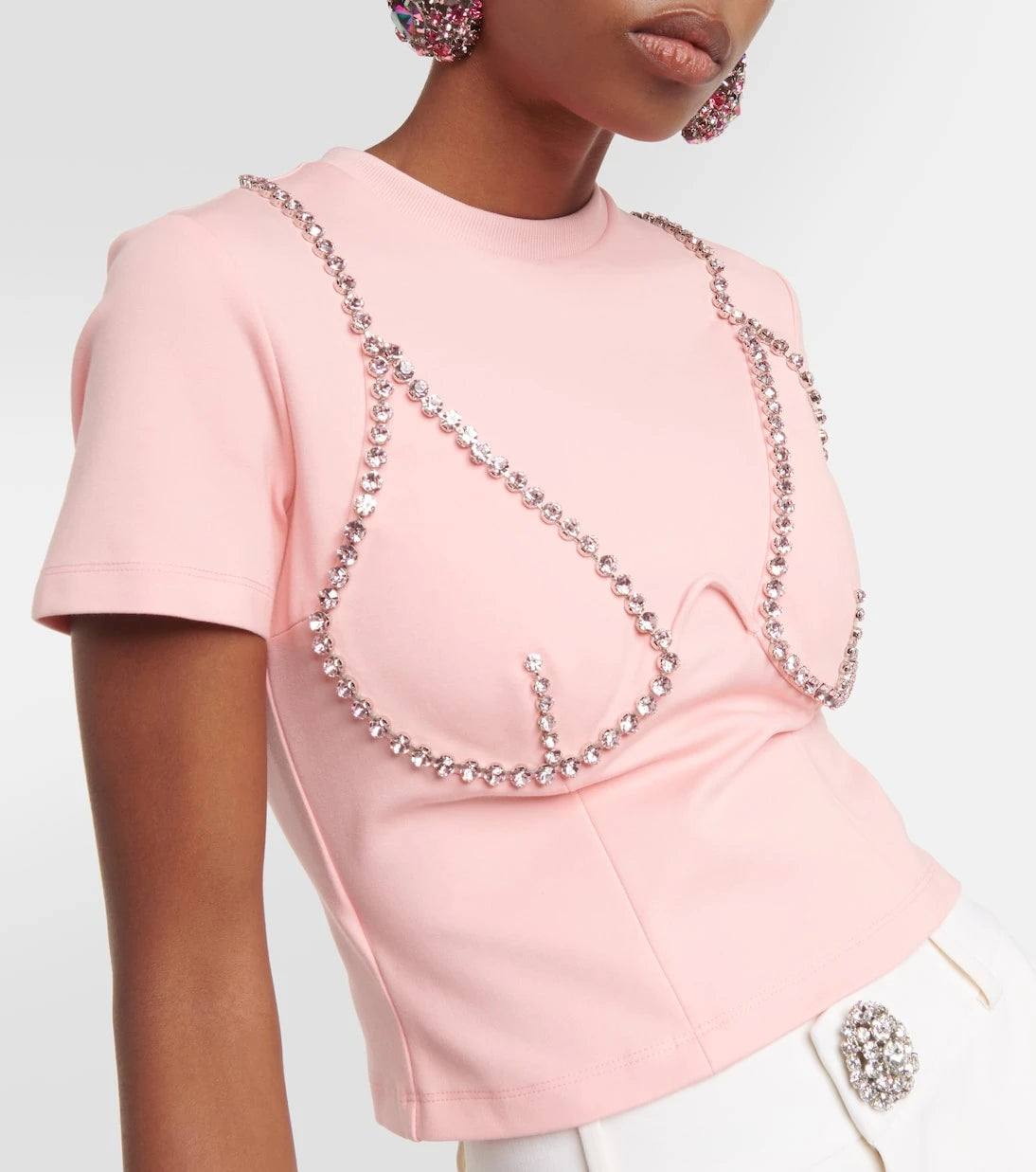 Area - Embellished jersey T-shirt