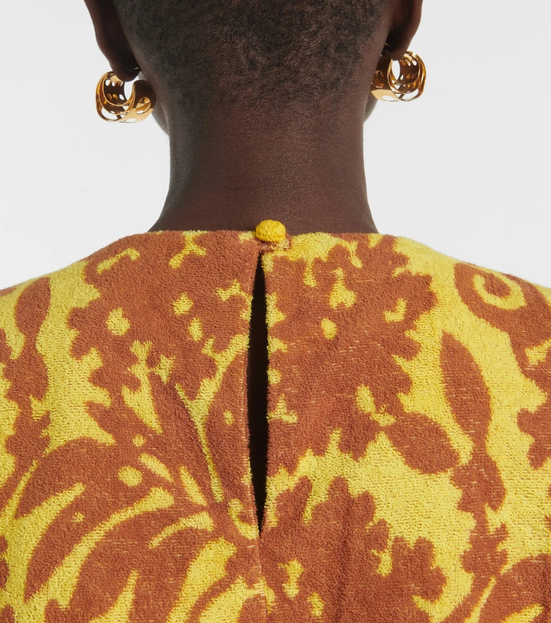 Alémais - Amarillo printed cotton-blend crop top