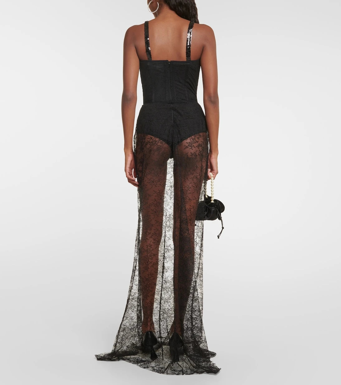 Nensi Dojaka - Cutout sequined lace-trimmed gown