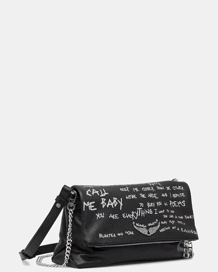Кожена чанта ZADIG&VOLTAIRE ROCKY II GRAFFITI