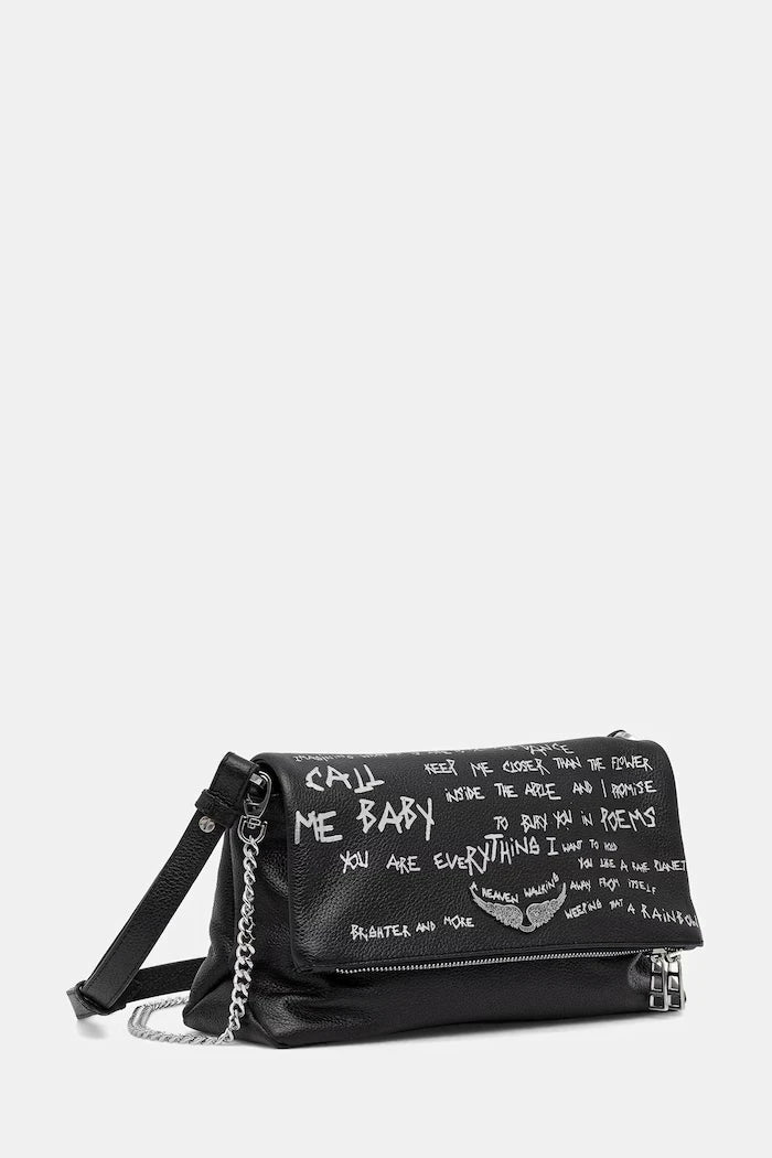 Кожена чанта ZADIG&VOLTAIRE ROCKY II GRAFFITI