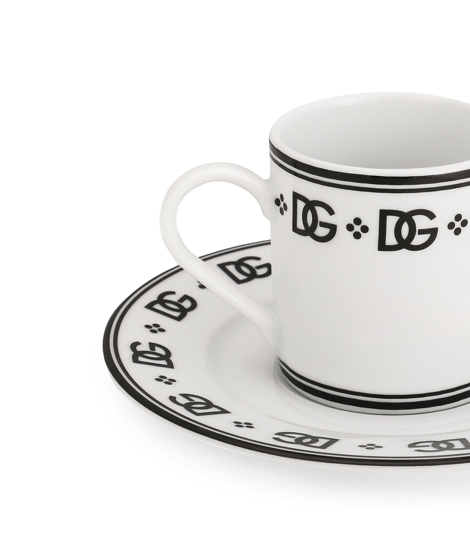 Dolce & Gabbana Casa DG Logo Coffee Cups and Saucers (Set of 2)