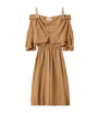 Miu Miu Brown Sablé V-Neck Dress