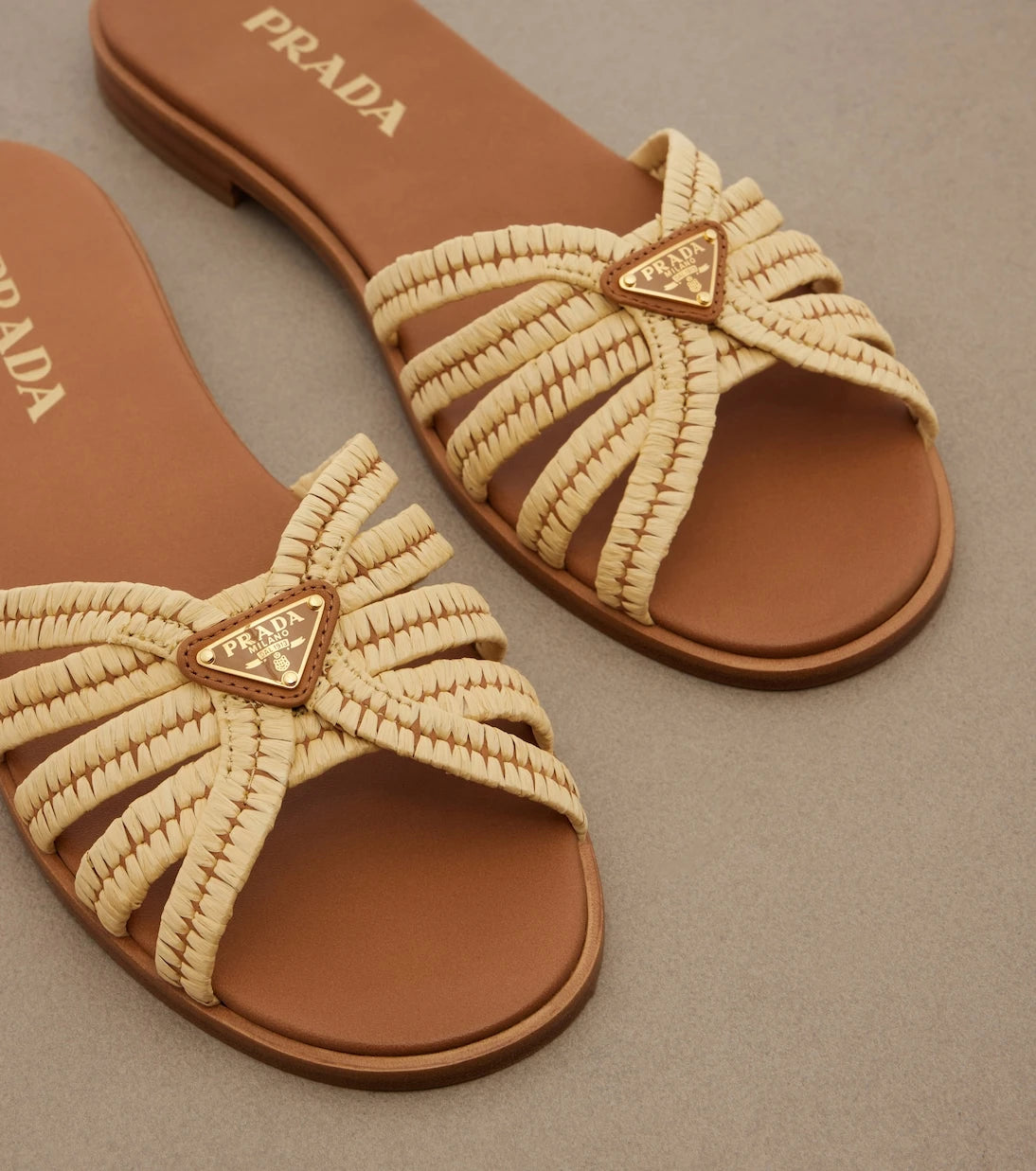 Prada - Crochet raffia-effect slides