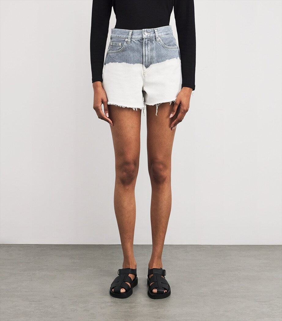 Maje Black Tie-Dye Denim Shorts