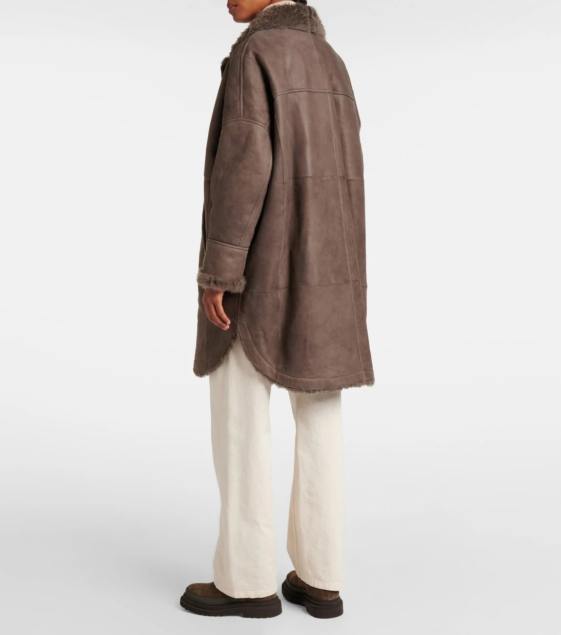 Brunello Cucinelli - İçi kürklü deri palto