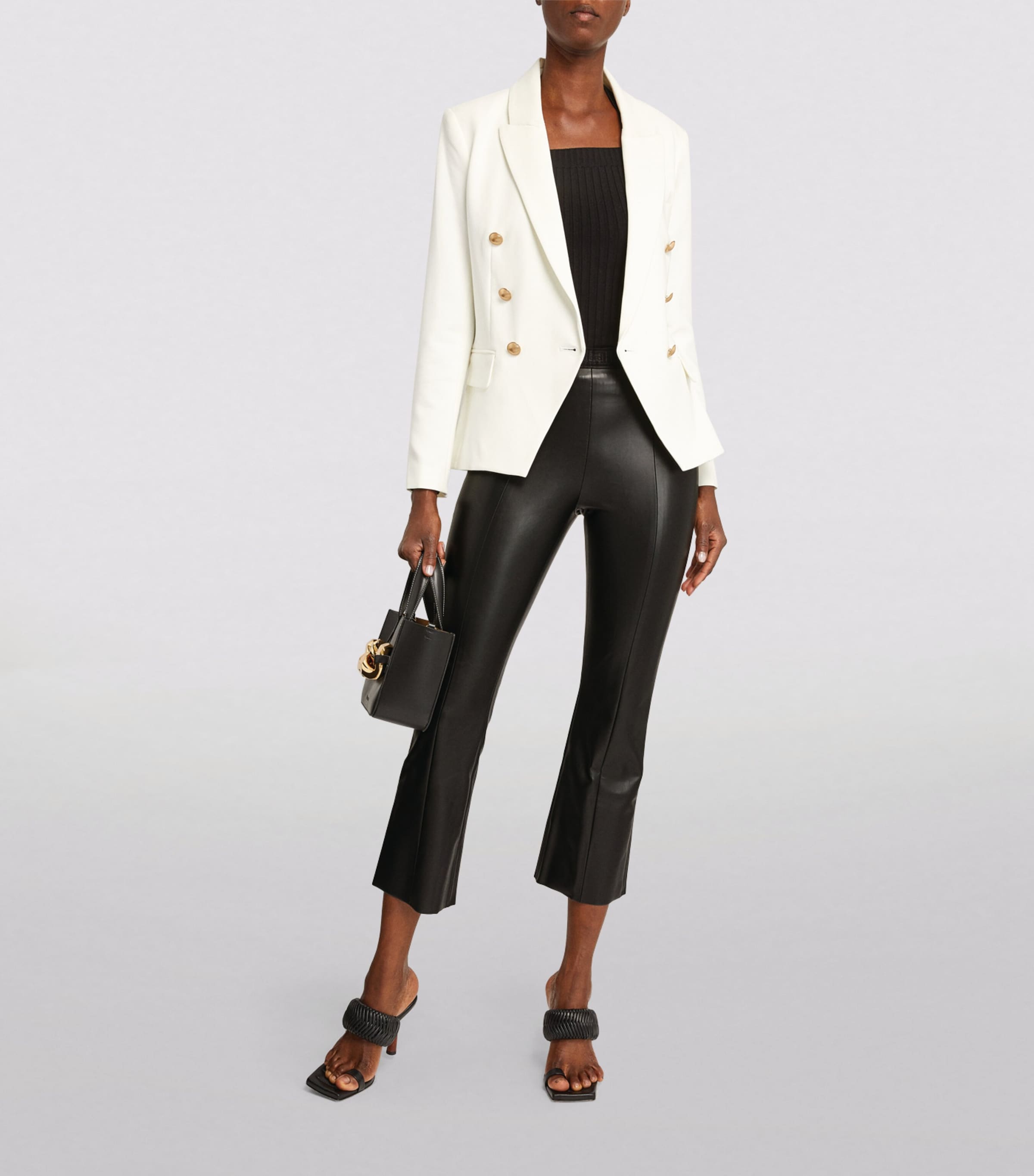 Black Vegan Leather Jenna Trousers