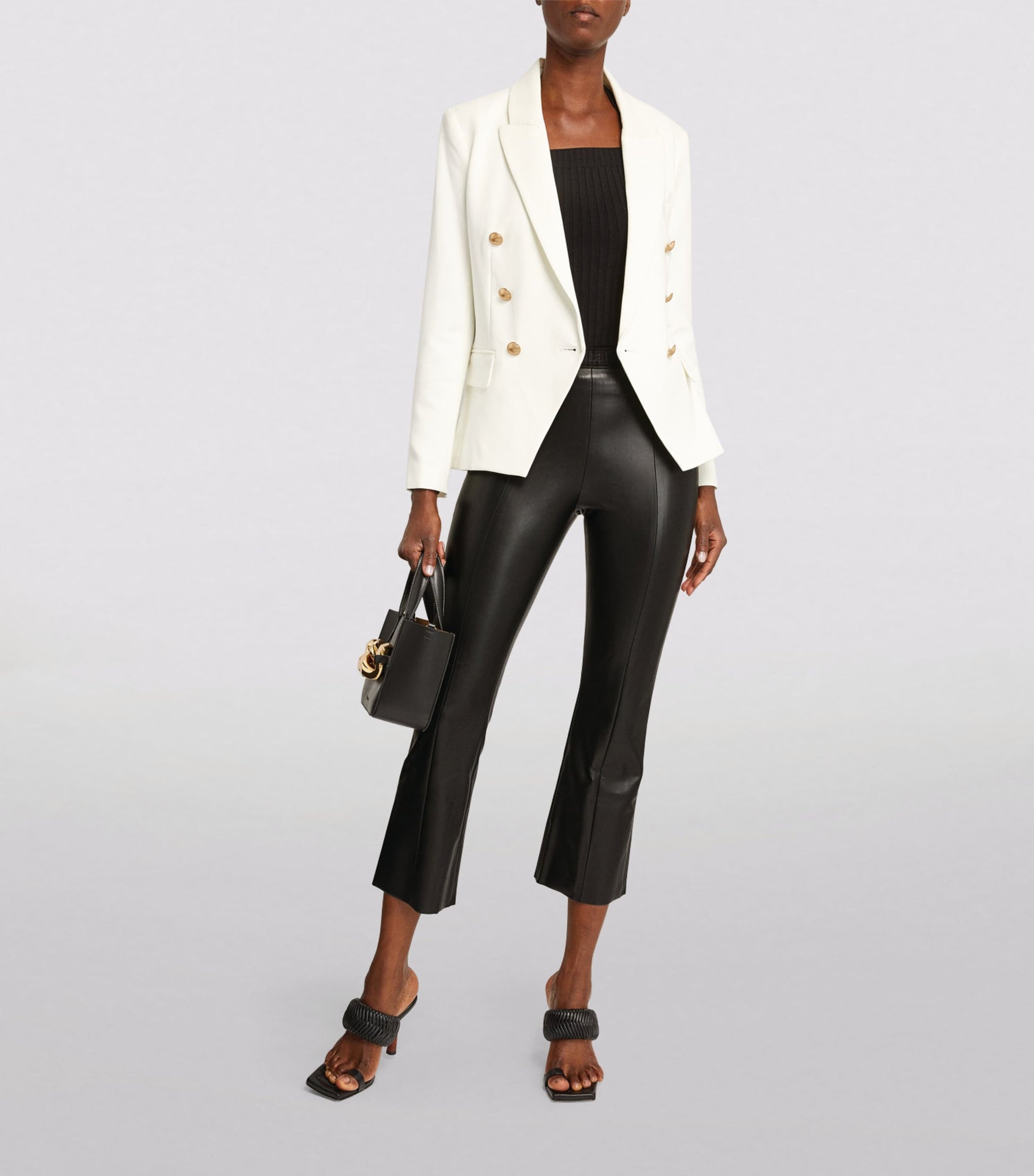 Black Vegan Leather Jenna Trousers