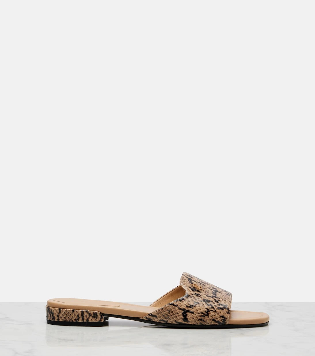 Jimmy Choo - Dina snake-effect leather slides