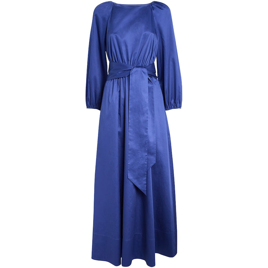 Cotton Belted Bellan Maxi Dress COBALT