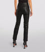 PAIGE Black Leather High-Rise Cindy Trousers