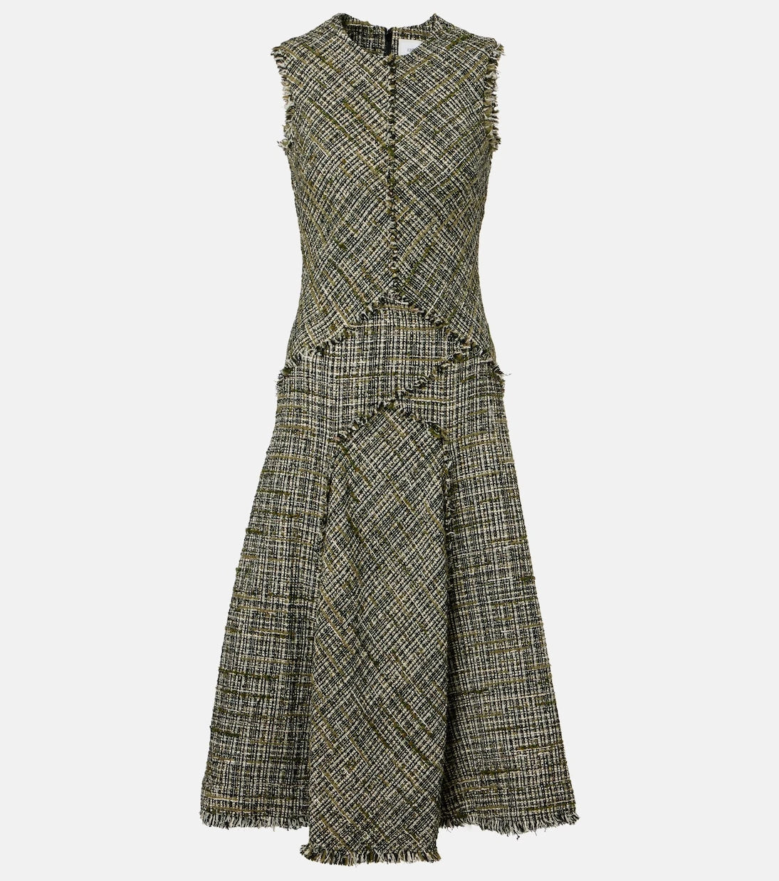 Erdem - Draped tweed midi dress