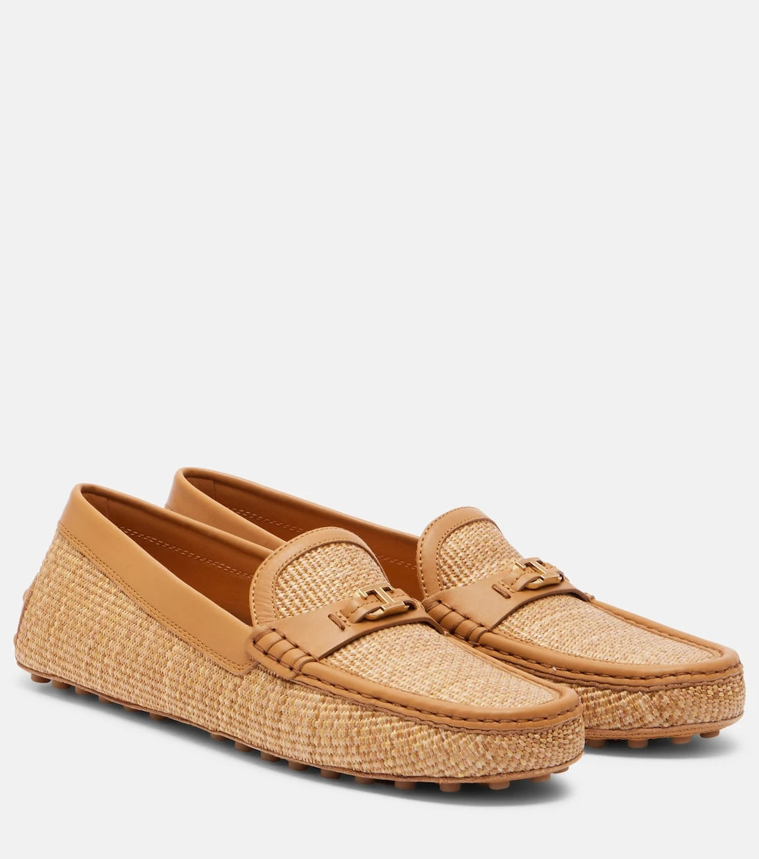 Tod's - Gommino deri şeritli rafya makosenler