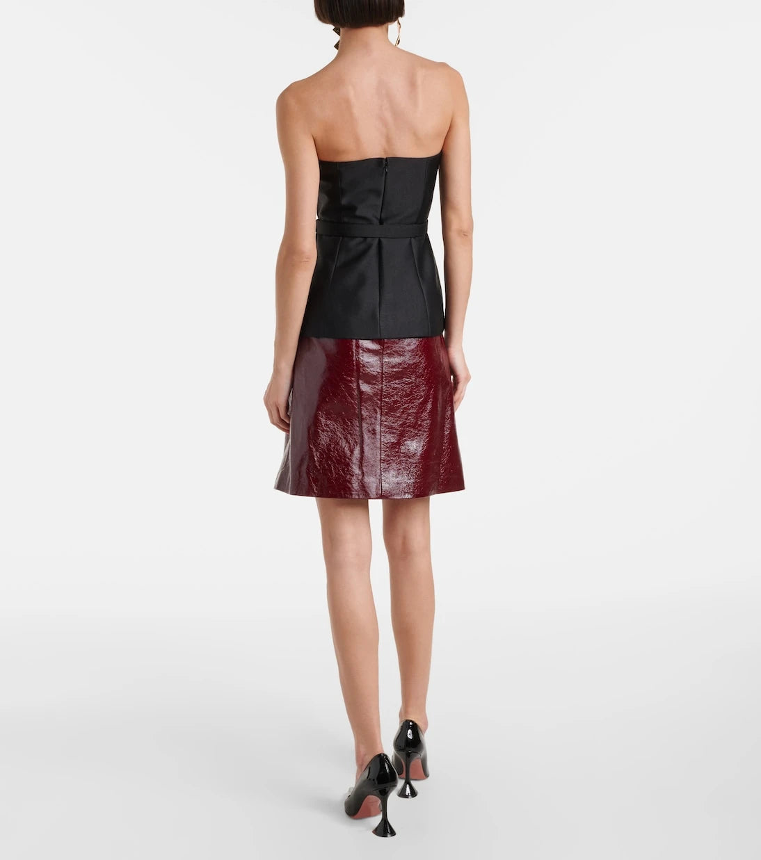 Self-Portrait - Strapless embellished taffeta top