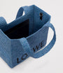 LOEWE Blue x Paula's Ibiza Medium Raffia Font Tote Bag