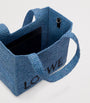 LOEWE Blue x Paula's Ibiza Medium Raffia Font Tote Bag