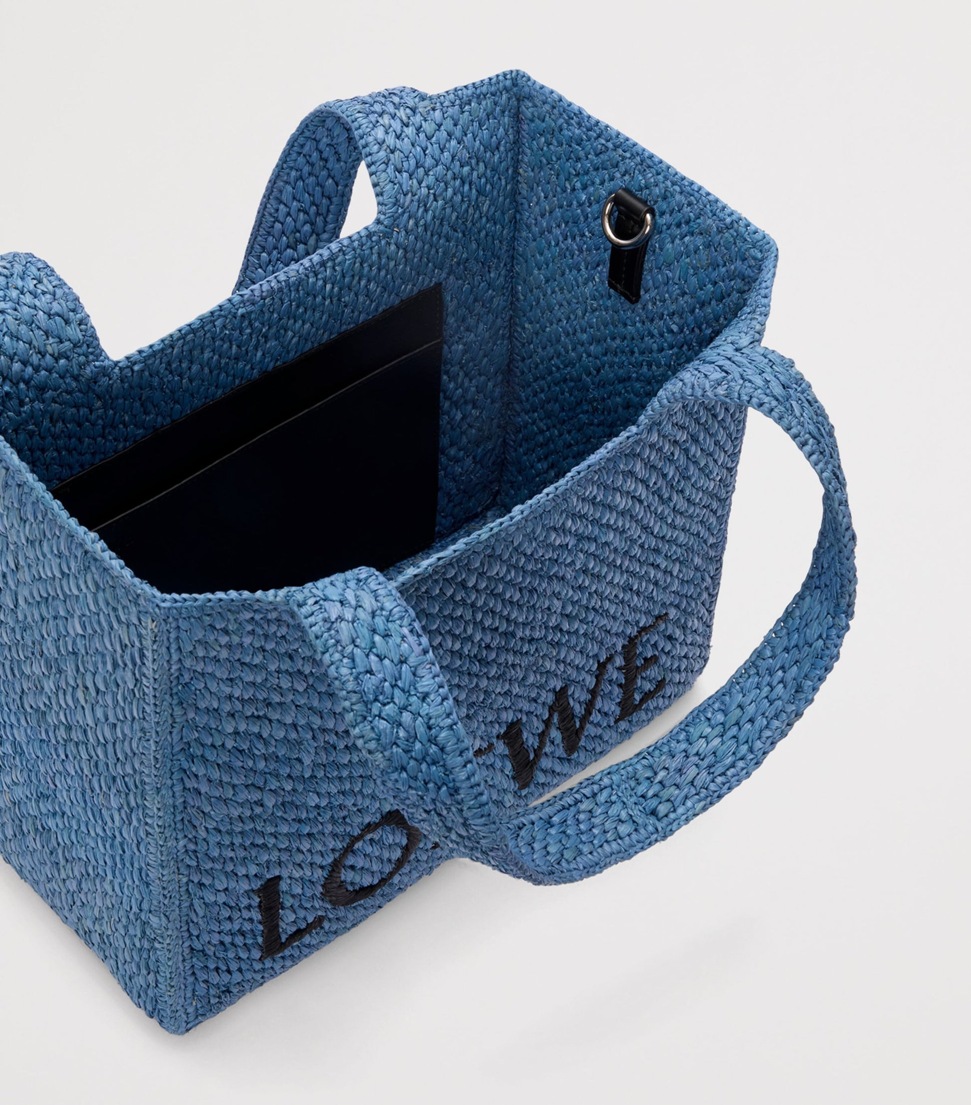 LOEWE Blue x Paula's Ibiza Medium Raffia Font Tote Bag
