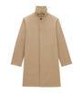Saint Laurent Beige Cotton Gabardine Faux-Fur Lined Overcoat