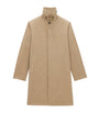 Saint Laurent Beige Cotton Gabardine Faux-Fur Lined Overcoat