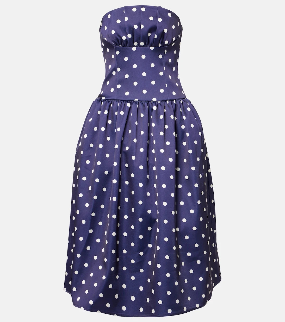 Self-Portrait - Polka-dot strapless cocktail dress